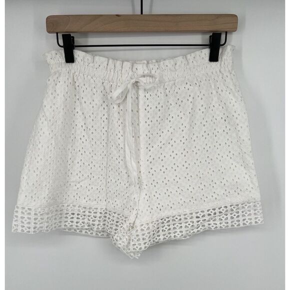 Rails Ember Short White Eyelet Mix Shorts Size Medium Drawstring Embroidered - Picture 1 of 4